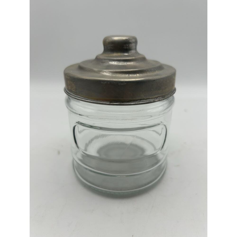 Small Herb Spice Stash Craft Glass Jar w/Plastic Seal & Pop Up Aluminum Lid